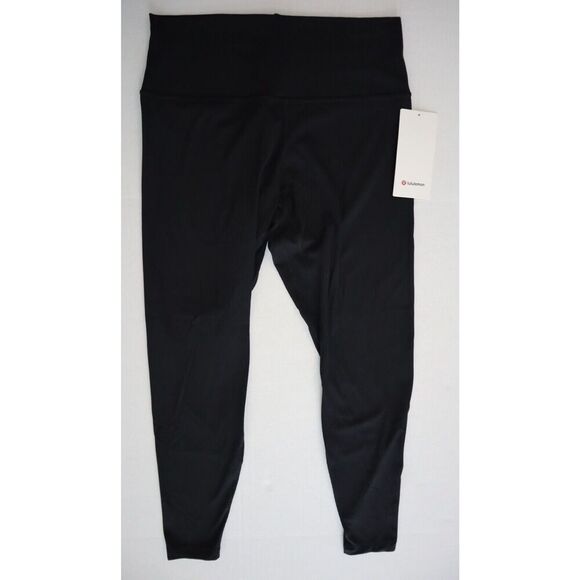 Lululemon LW5EU7S Women's Sz 12 Black Align Ribbed High Rise 28" Pants - Picture 1 of 11